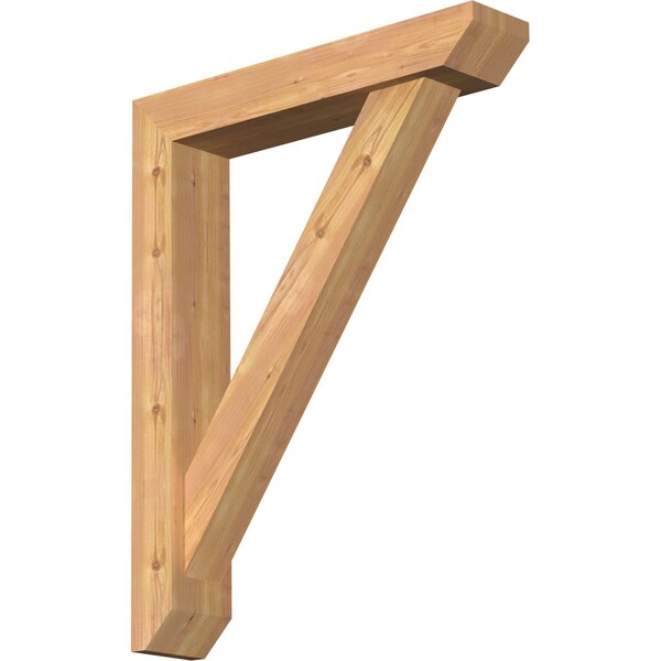 Ekena Millwork Traditional Slat Smooth Bracket w/ Offset Brace, Western Red Cedar, 5 1/2"W x 28"D x 36"H BKT0604X28X36TRA06SWR - main